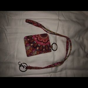 vera bradley double id holder and lanyard